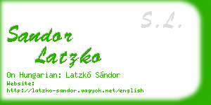 sandor latzko business card